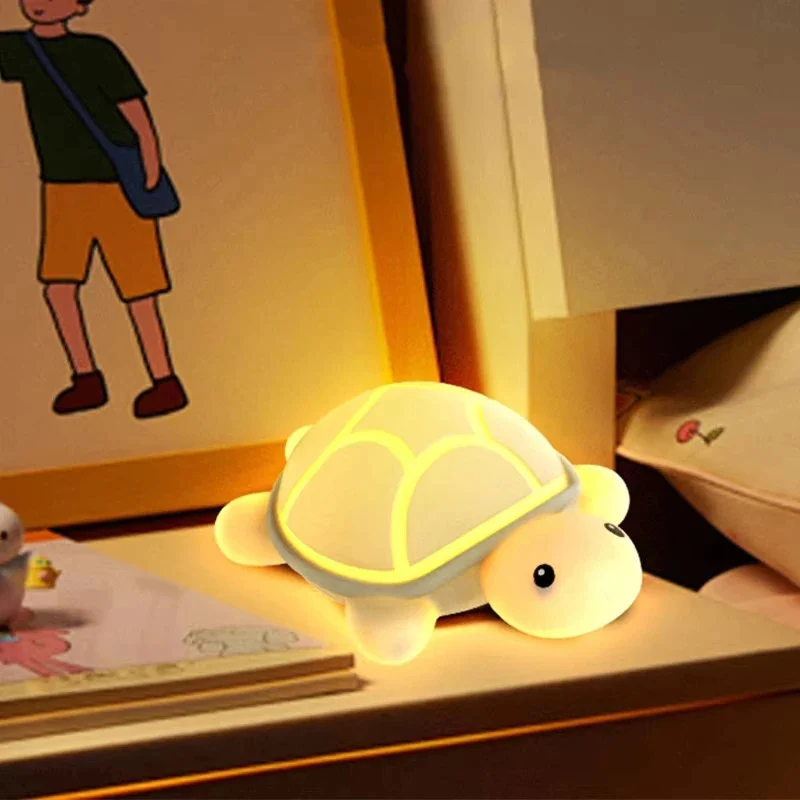Lampe de table LED tortue veilleuse rechargeable USB-C