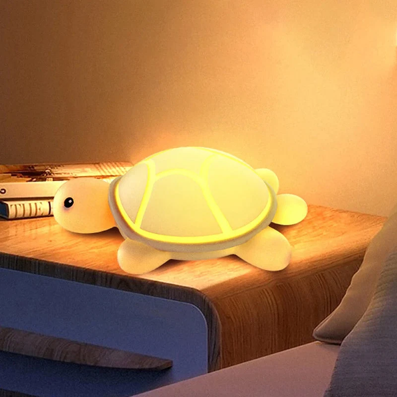 Lampe de table LED tortue veilleuse rechargeable USB-C