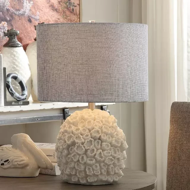 Lampe de table moderne en résine, motif corail