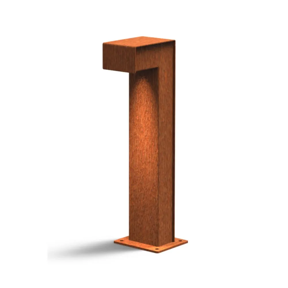 Lampe Trillar en acier Corten 15 x 10 x 50 cm (P x L x H)