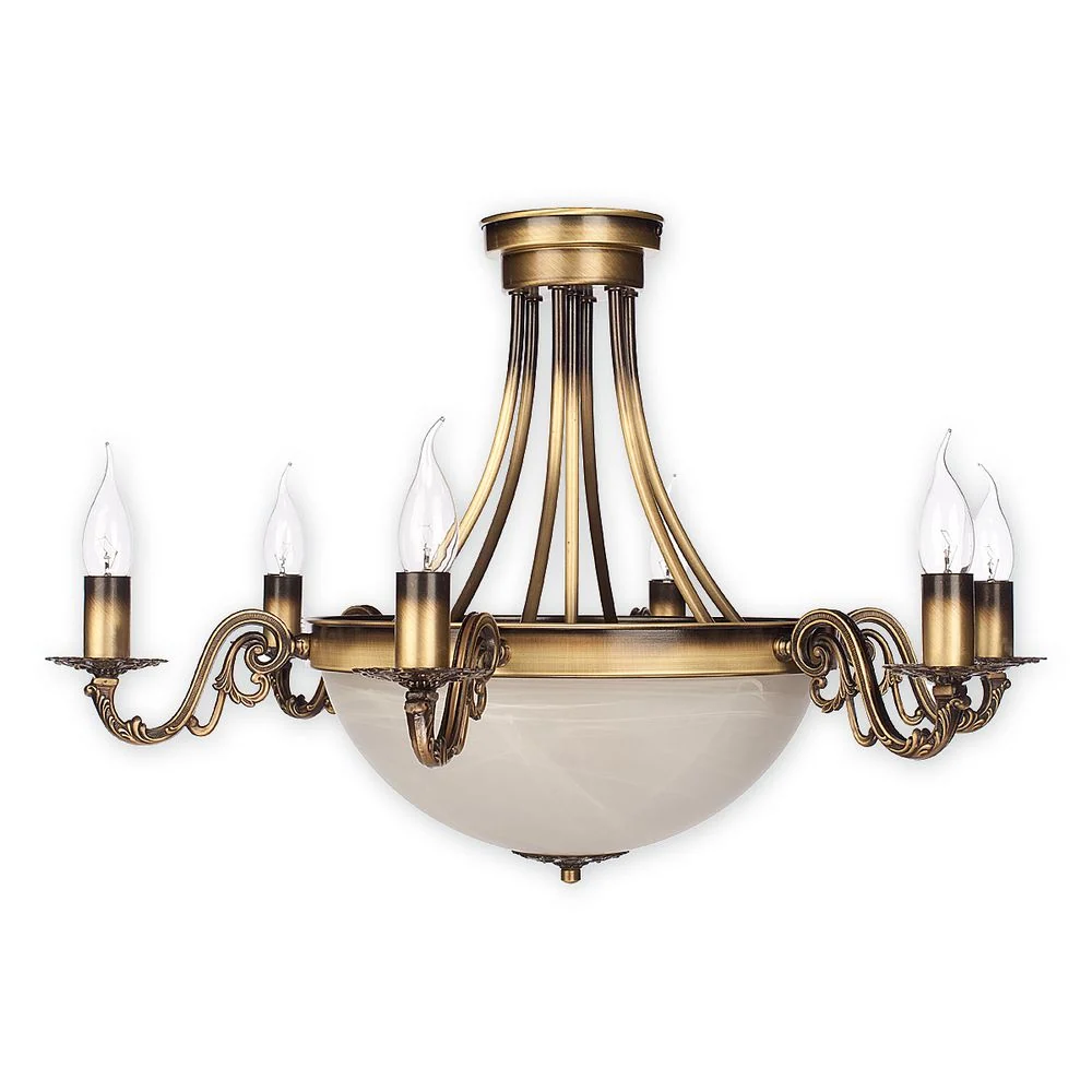 Lustre Lemir Arkadia Plus 8xE14 / E27 acier/zamak patiné