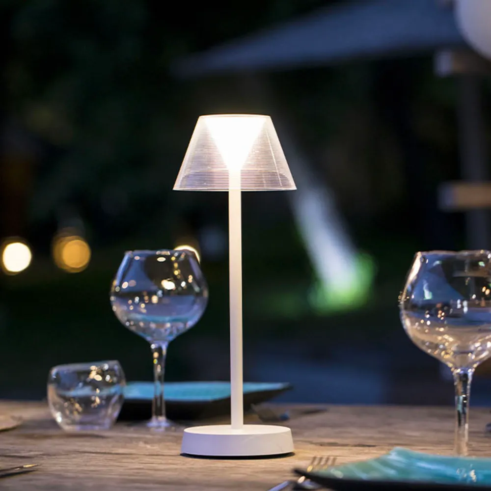 Lampe de table sans fil LED blanc chaud BEVERLY WHITE H34cm Lumisky