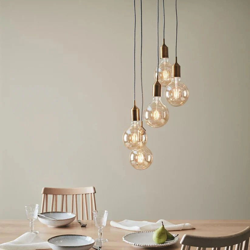 Suspension Markslöjd Bronx 5L en bronze, culot E27
