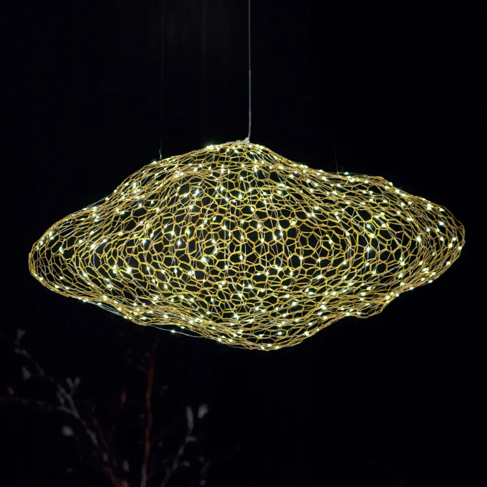 Suspension Maxlight Stardust 1L, LED dorée, diamètre 60 cm