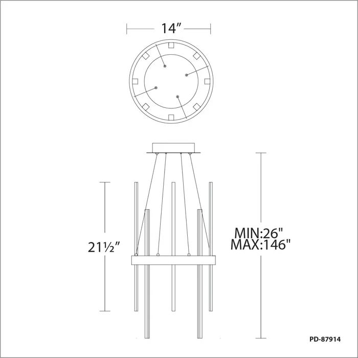 Harmonix PD-87914 Suspension Modern Forms