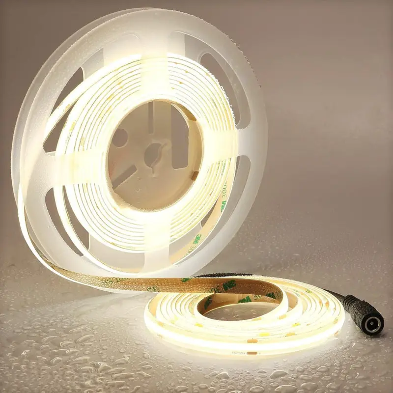 10 mètres | COB | Strip LED | Blanc clair | 10 mm | Dimmable | 24v Connecteur féminin IP67