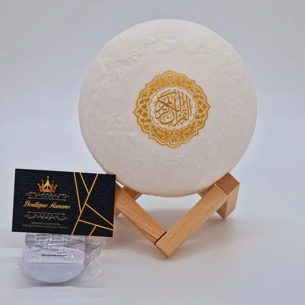 Lecteur Coran en forme de lune avec Télécommande - Lampe LED Intelligente et Contrôle via Application Moon Lamp Quran Spea...