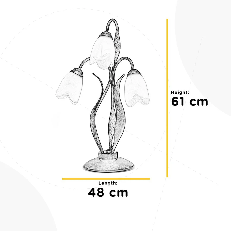 Lampe de table Onli Lighting Sonia 3L E14 H 61 cm