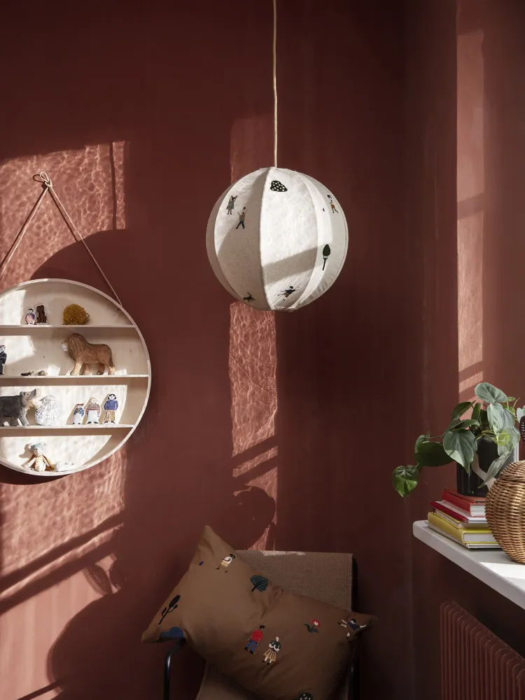 Park Embroidered Textile Lampshade