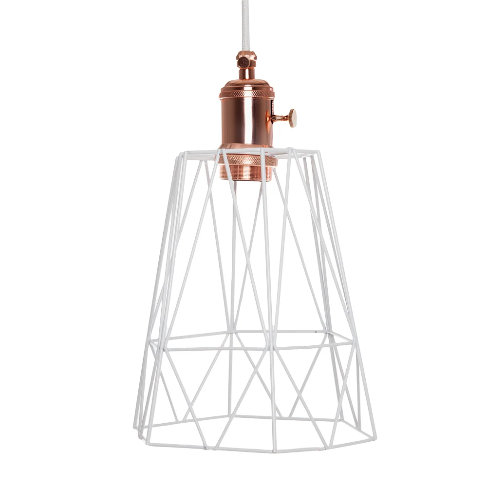 Pendel E27 Câble 5000Mm Blanc3 X 0,75 SuPPort De Lampe Commutateur Rotatif Cuivre - Cage - Prise de courant [AM-AT536]
