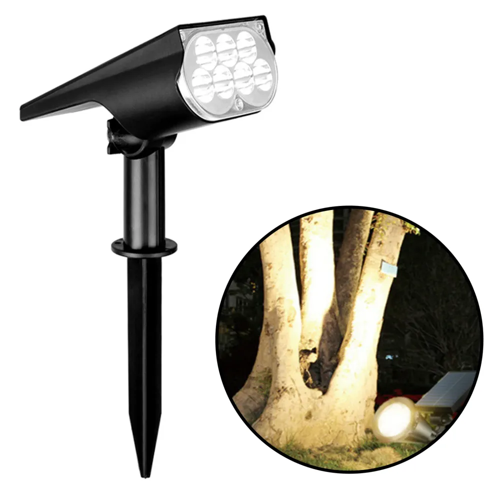 1 pièce Projecteur solaire 7LED projecteur paysage étanche pour cour extérieure projecteur de paysage au sol de parc Lampa...