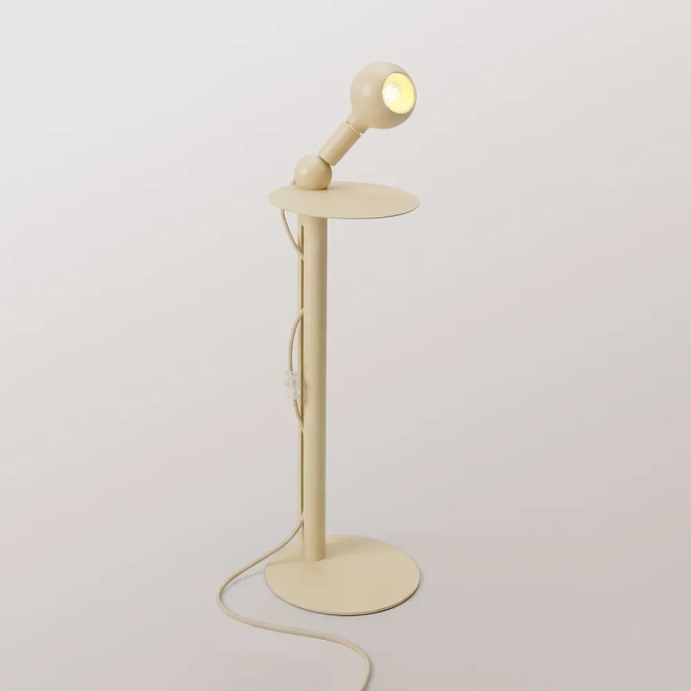 Rocco - Lampe sur pied avec ampoule Camo - Crème