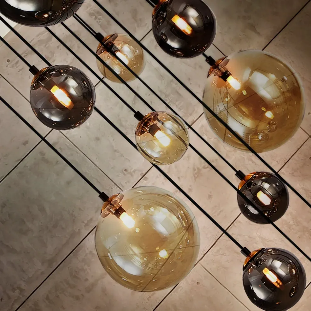 Schuller Dark Large Pendant Ceiling Light 14 Lights Gold Black 439015