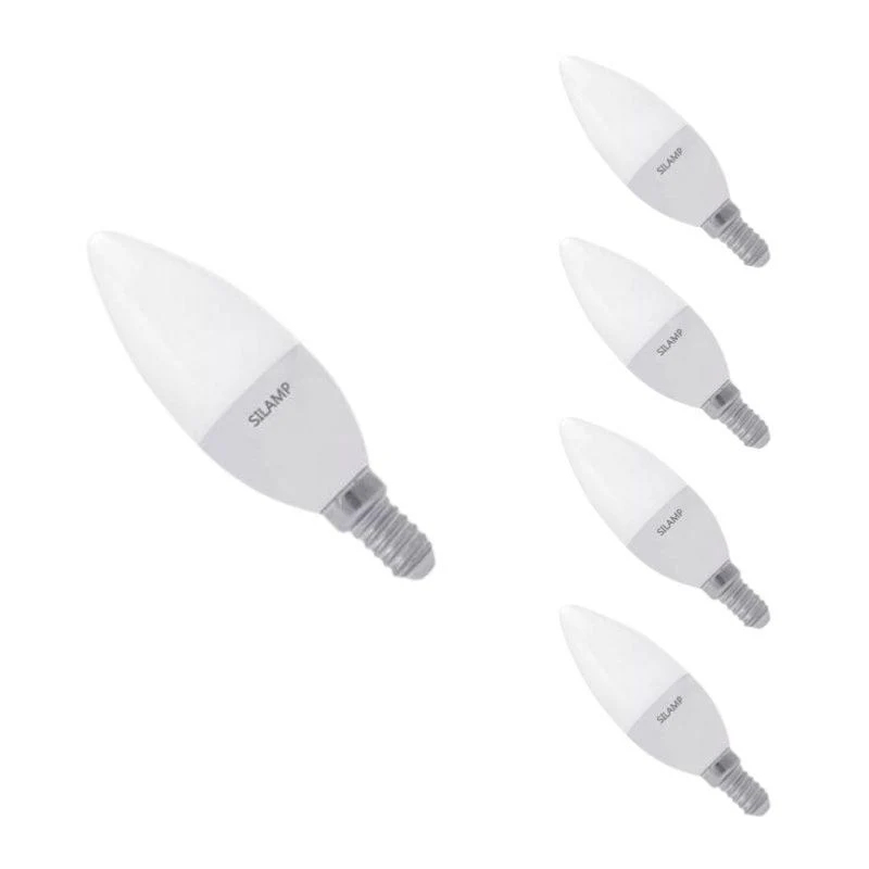 Ampoule LED E14 8W 220V C37 180° (Pack de 5) Silamp