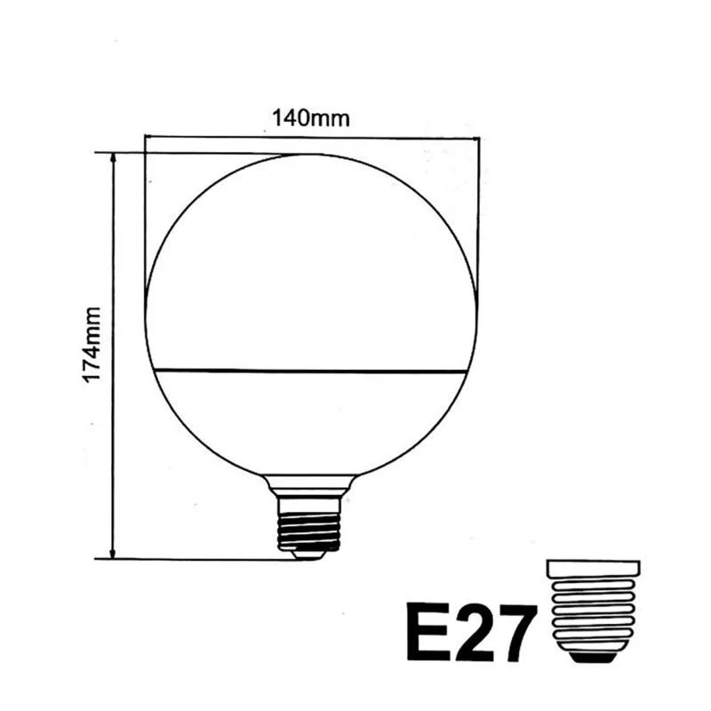 Ampoule LED E27 25W 220V G140 300° Globe Silamp