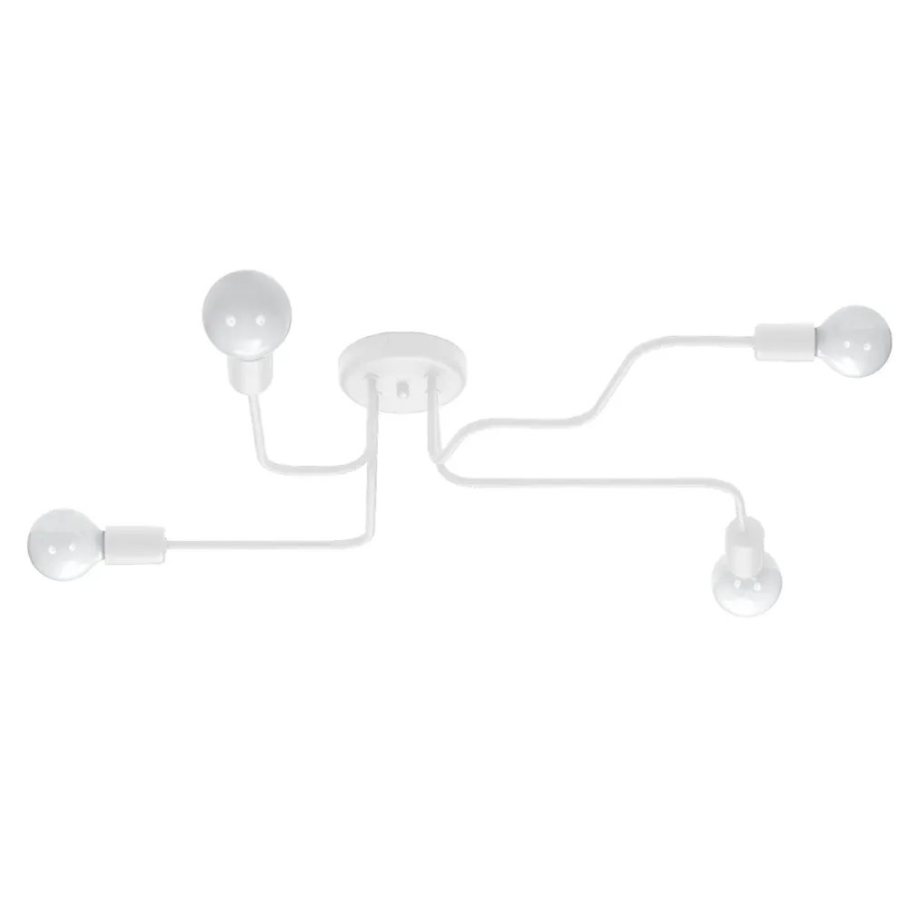 Plafonnier Sollux Lighting Vector 4L en acier E27 White