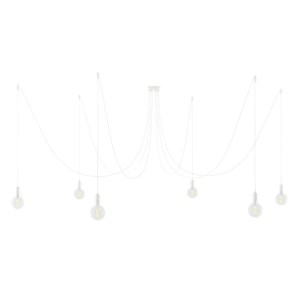 Spider - Suspension multiple avec 6 descentes, finition métal - Blanc