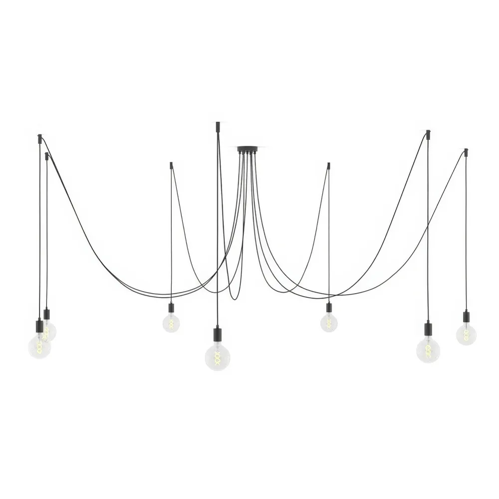 Spider - Suspension multiple avec 7 descentes, finition métal - Noir perle