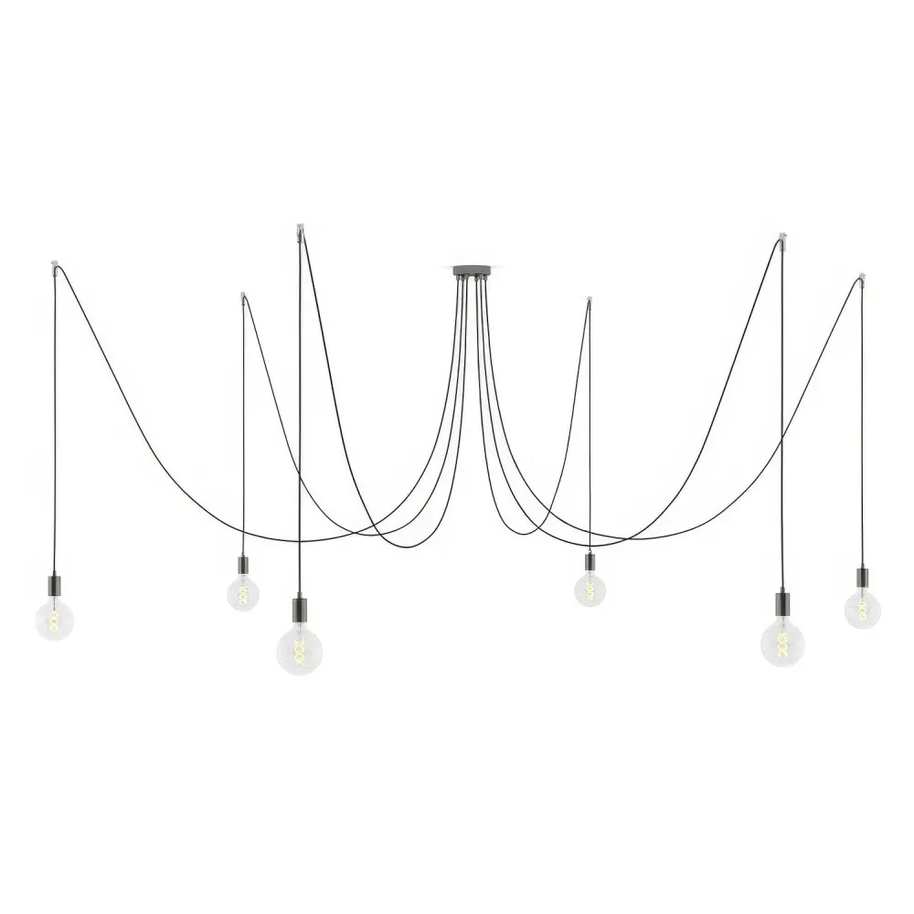 Spider - Suspension multiple avec 6 descentes, finition métal - Perle noire