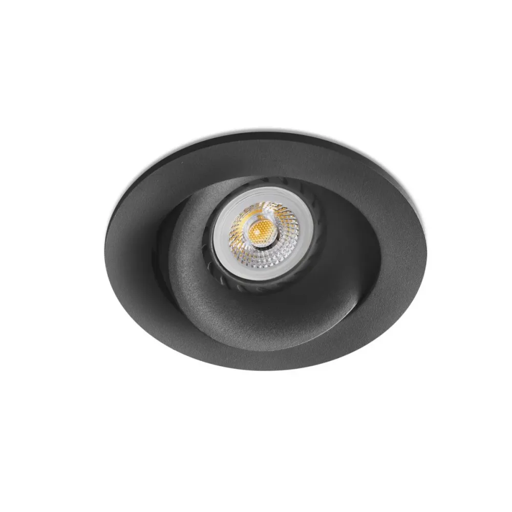 Spot encastrable orientable ARGON rond noir