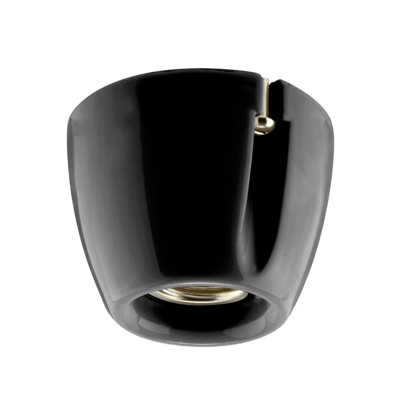 Support de lampe solide droit noir