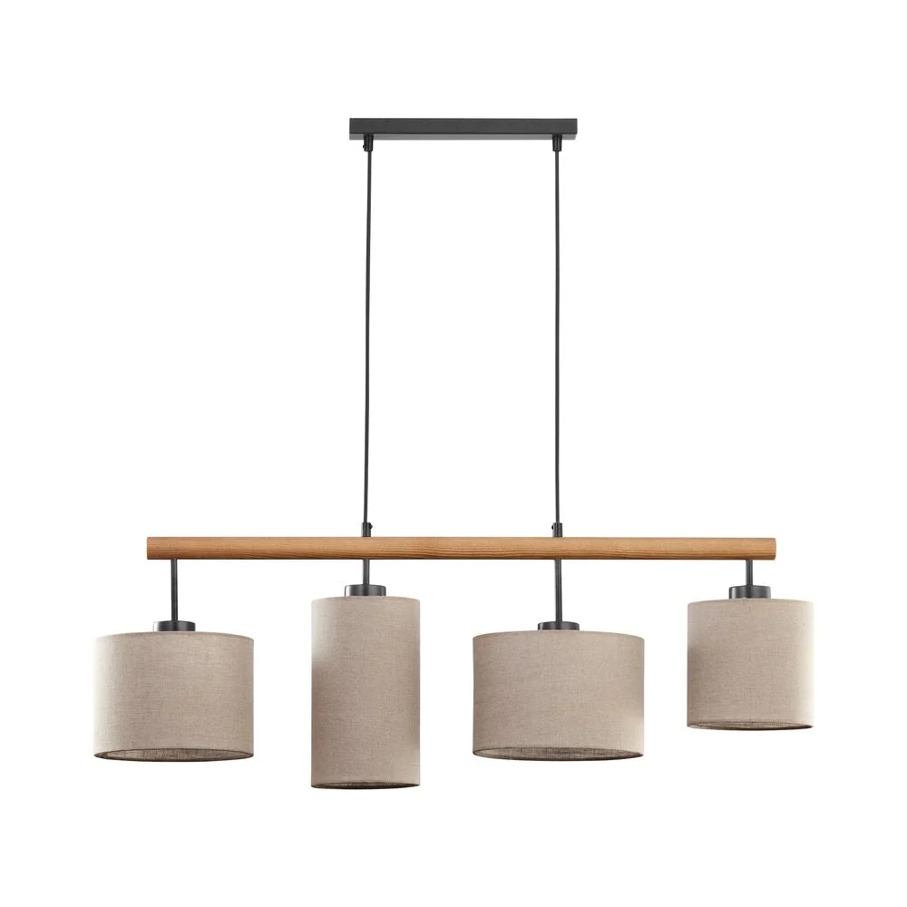 Suspension linéaire DEVA en métal noir E27 4L TK Lighting