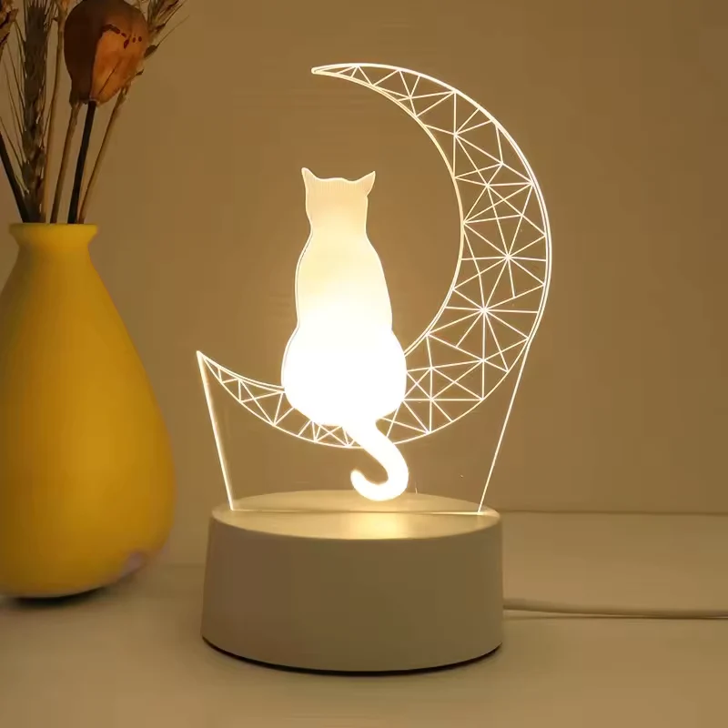 Veilleuse LED 3D lune à poser