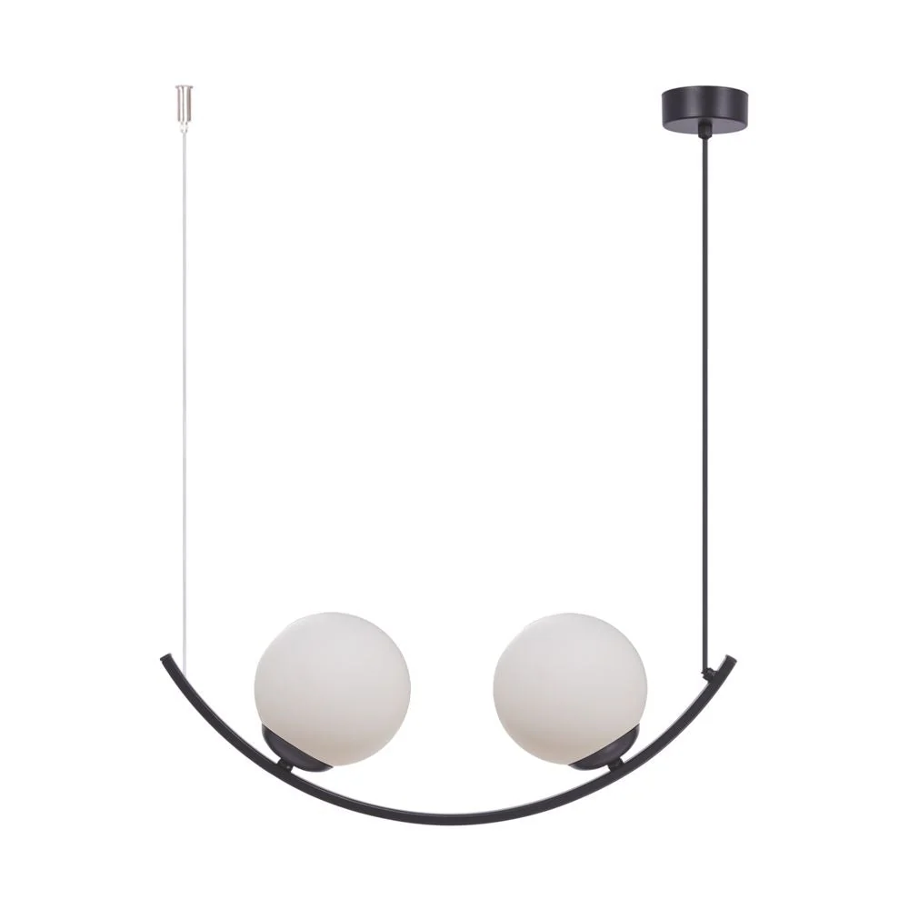 Suspension Zumaline Wave 2L E14, métal noir