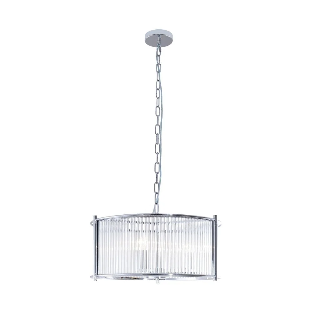 Zumaline Marmo 3L suspension E27 chromée, D 50cm