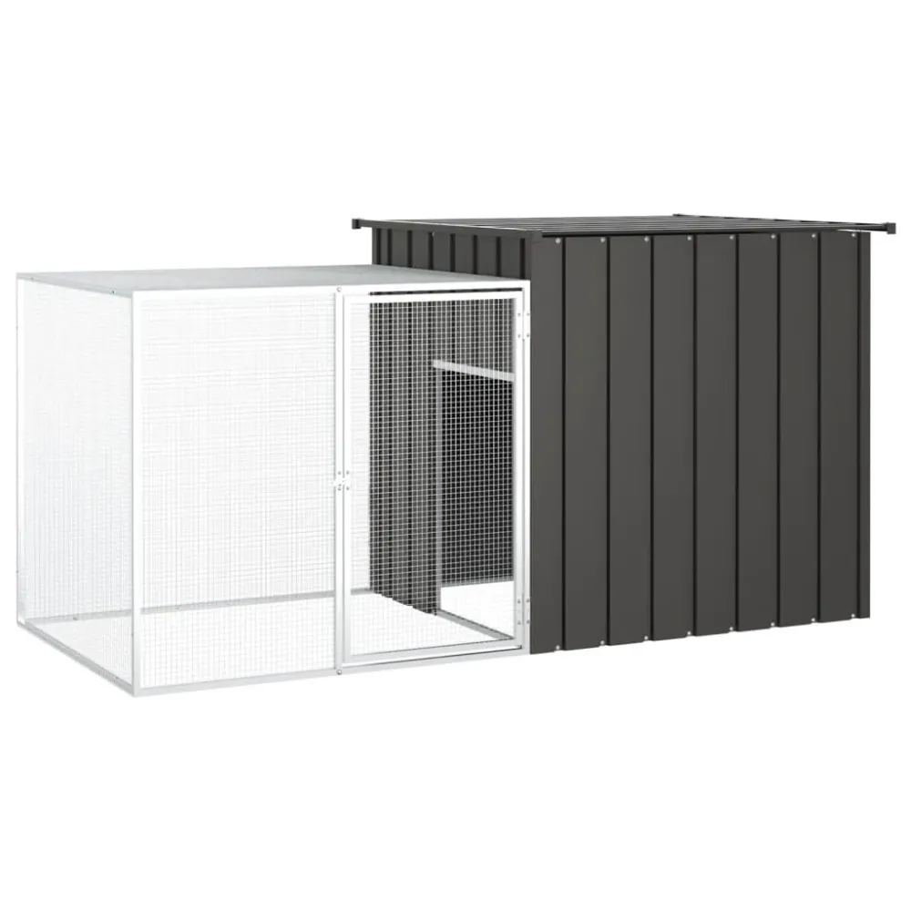 Clapier 200 x 91 x 100 cm acier galvanisé anthracite 02_0041945 - Compatible Universel