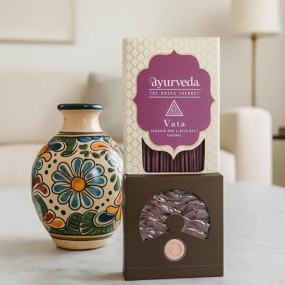 Coffret Ayurveda - cônes + bâton + support - Livraison Rapide
