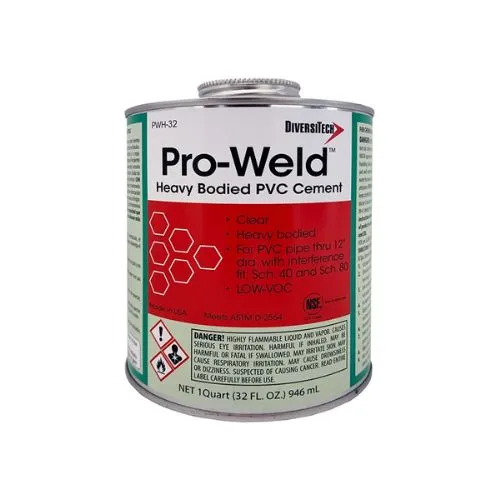16 oz Brush Top Extra Strong Heavy Bodied Diaphane Cement PVC Clear PWH-16