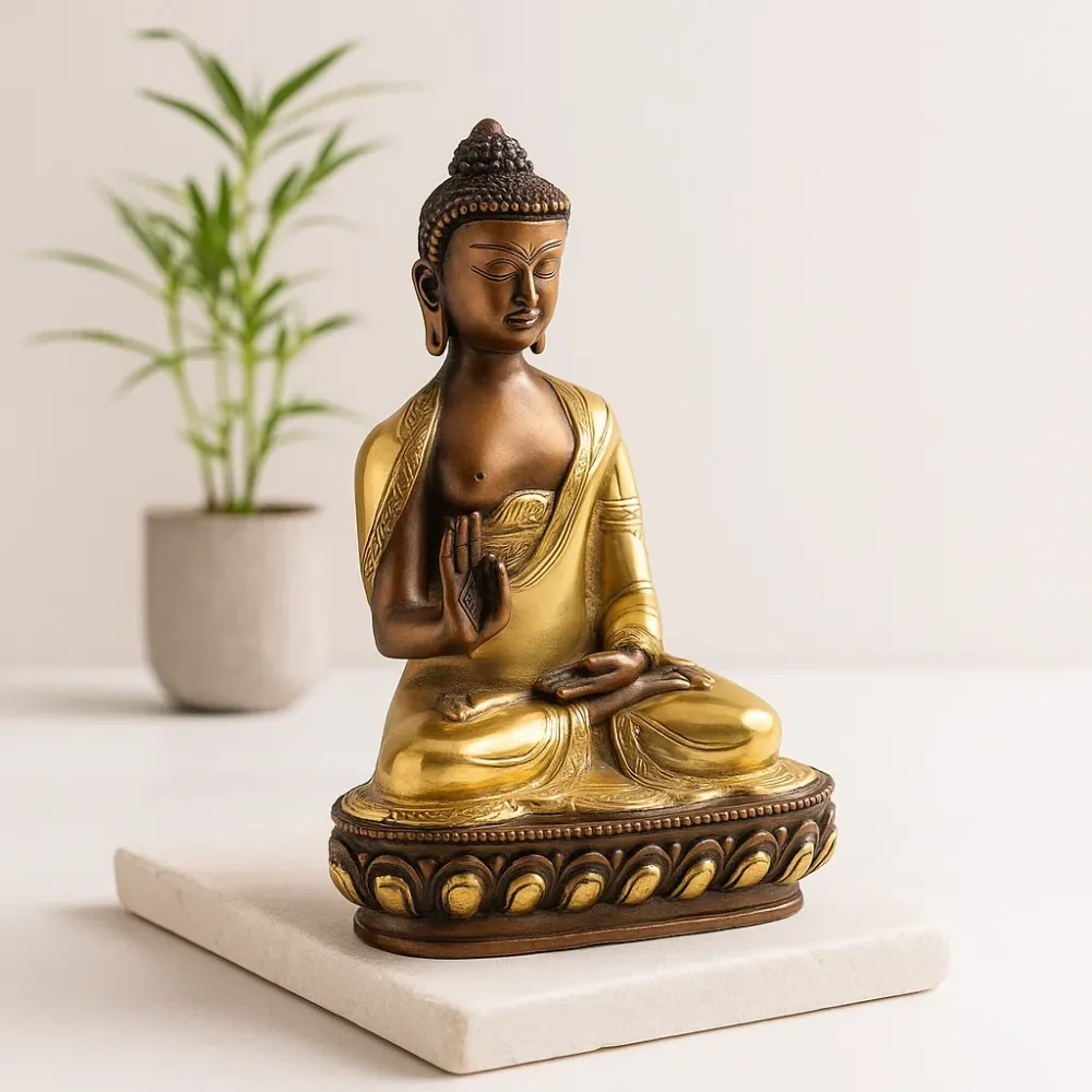 Bouddha Mudra Enseignement bichrome avec 16 couleurs RVB