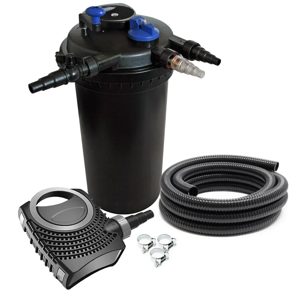 Kit set bassin 30000 litres 18 watts UVC pompe 6000 l/h tuyau 5m kit de filtration 16_0001923 Édition Éco