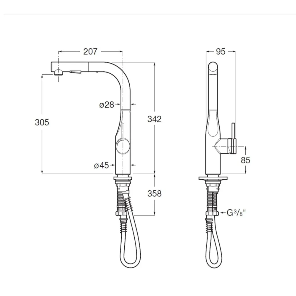 Isolant Robinet extensible Targa droite