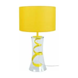 Applique design Lampe de chevet évasé verre jaune,transparent 30 cm.