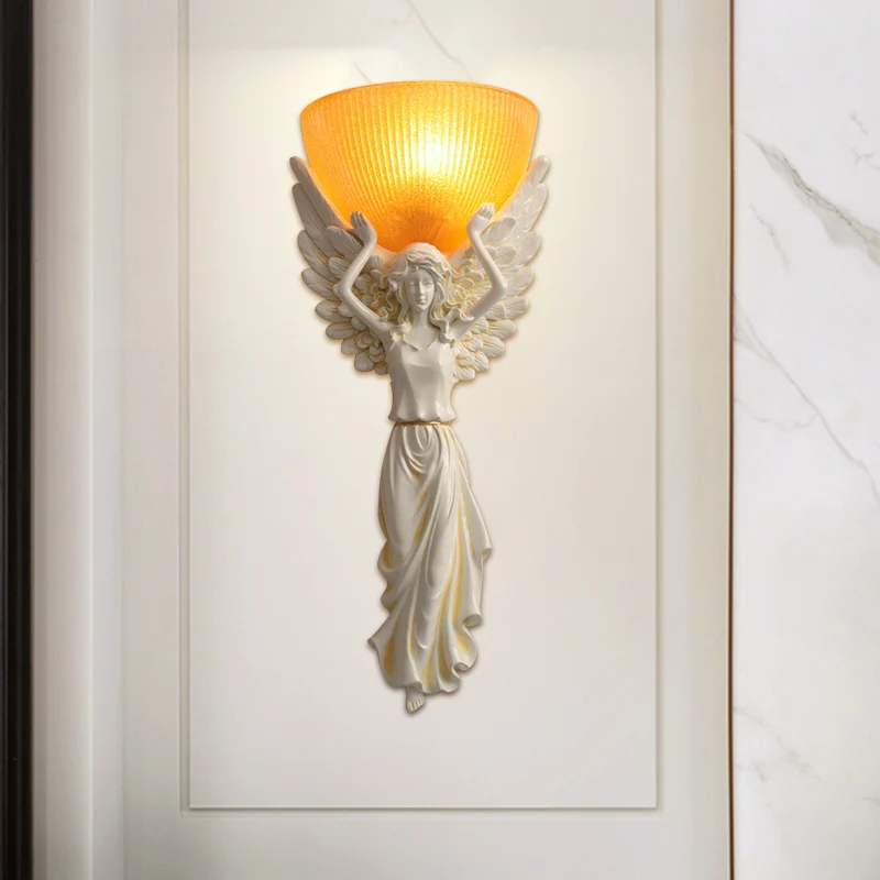 Halbschatten-Wohnzimmer-Wandlampe, traditionelles gefrostetes, geripptes Glas, 1 Kopf, weiß/gold/weiße und goldene Wandbel...