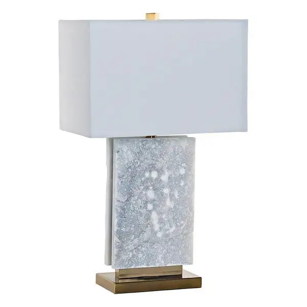 Desk Lamp DKD Home Decor Métallique Cloth Marble (38 x 23 x 69 cm)