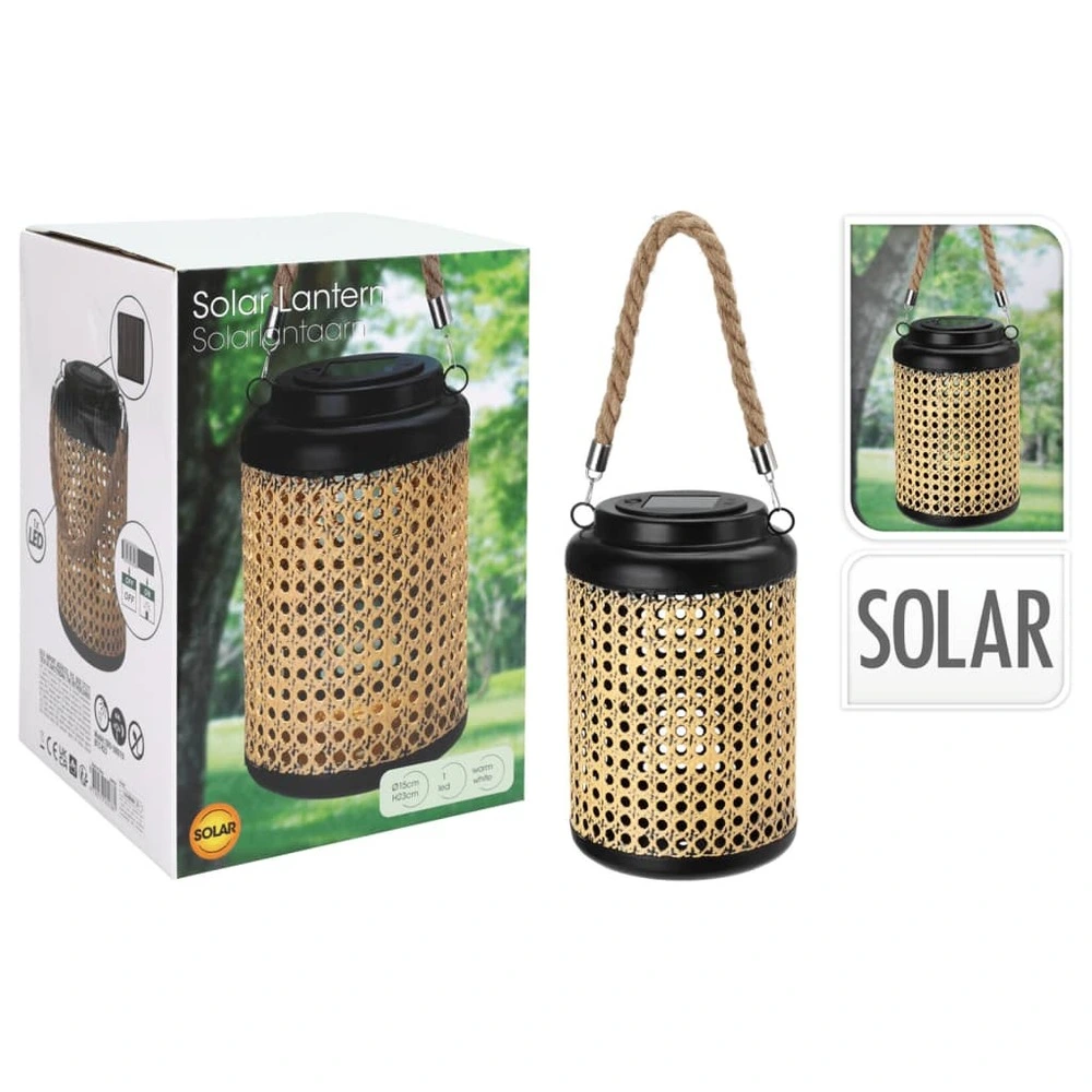 Bornes de jardin Lanterne solaire led avec poignée 15x23 cm