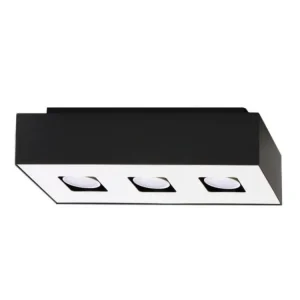 Éclairage Décoratif LED Plafonnier minimaliste en acier - 3 sources lumineuses - L.34 x H.11 cm - noir blanc