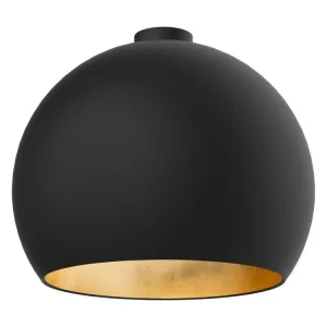 JOE Plafonnier, 1X E27, max 42W, métal, noir mat/feuille d'or, D.40cm pour décoration de Noël