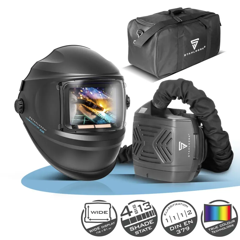 STAHLWERK Masque de soudage automatique 3 en 1 BOOSTER AIR | Masque de soudage avec alimentation en air nouveau | Système...