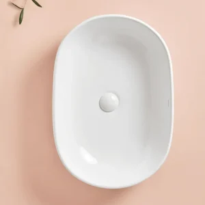 CHIURE : Vasque ovale à poser en céramique vitrifiée 60x42.5x14.5