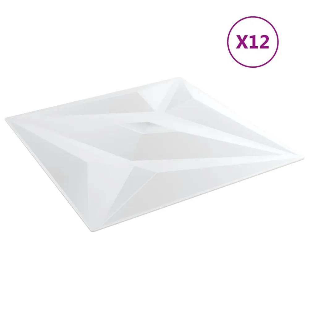 Certifié Écologique Panneaux muraux 12 pcs blanc 50x50 cm XPS 3 m² étoile