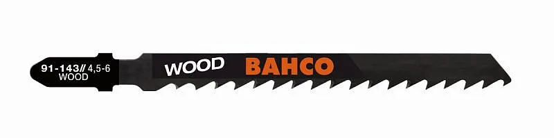 Bahco Lot de 5 lames de scie sauteuse en acier au carbone tige européenne 100 mm 6 dents par pouce 91-143-5P choisir à bas...