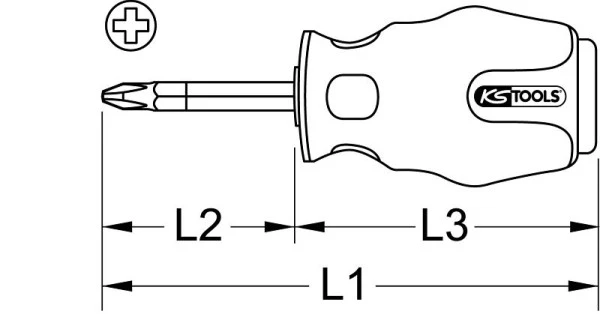 KS Tools Tournevis à percussion ERGOTORQUEmax PH2 forme courte 151.1107 commander à bas prix