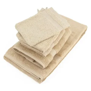 Parure de bain LUXOR 6 pièces naturel