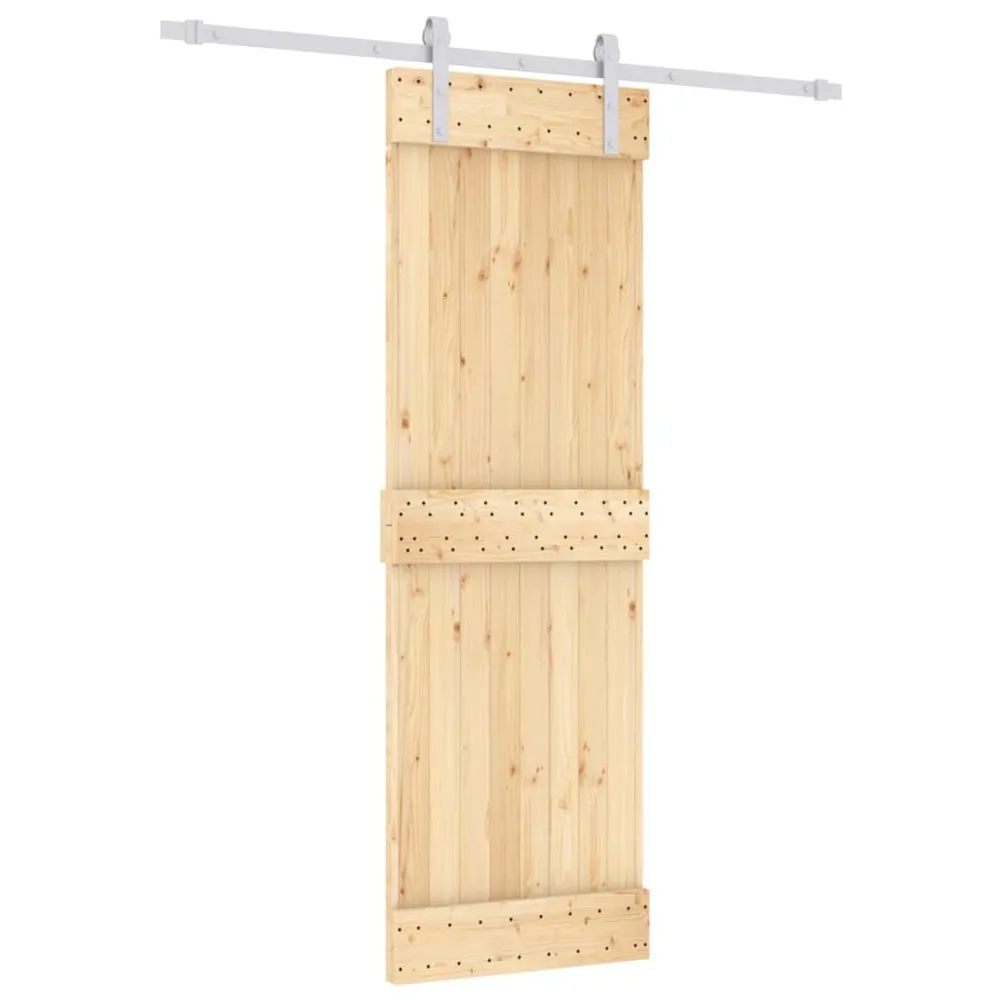 Targette coulissante Porte coulissante et kit de quincaillerie 70x210 cm pin massif