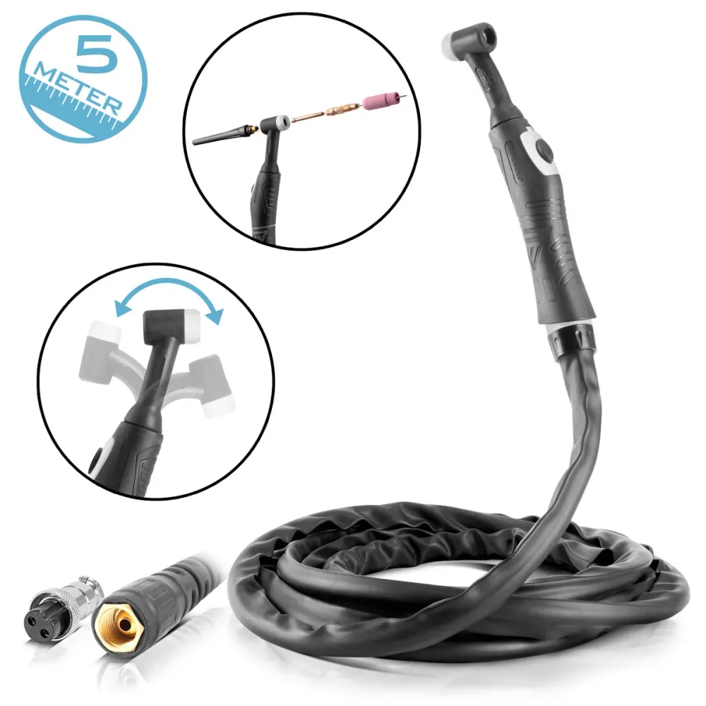 Brûleur de soudage de perruque Stahlwerk WP-26 avec paquet de tuyaux de 5 m jusqu'à 200 , refroidi par gaz, 2 broches, sou...
