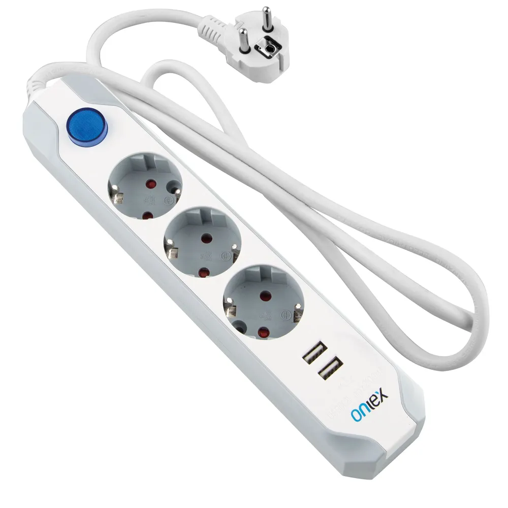 Câble d'alimentation H07RN-F RALLONGE ELECTRIQUE PRO 3 / 4 PRISES AVEC 2 PRISES USB ET AVEC CABLE 1.5M